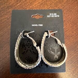 Elegant Silver Teardrop Hoop Earrings